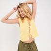 Gilet sans manches col v noeuds jaune clair femme