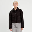 Veste droite boutonnée noir femme