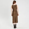 Robe longue ajustée couleur or femme