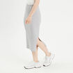 Jupe midi tricot crayon gris clair femme