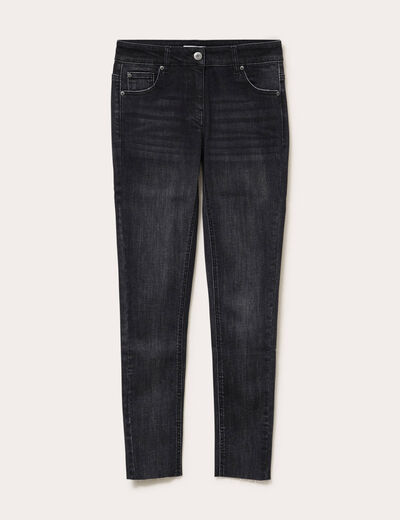 Jean skinny taille basse denim noir femme