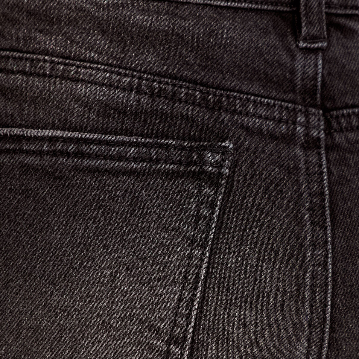 Short en jean avec broderie denim noir femme