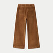 Pantalon bootcut taille haute velours marron femme