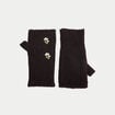 Mitaines avec broderie marron fonc&eacute; femme