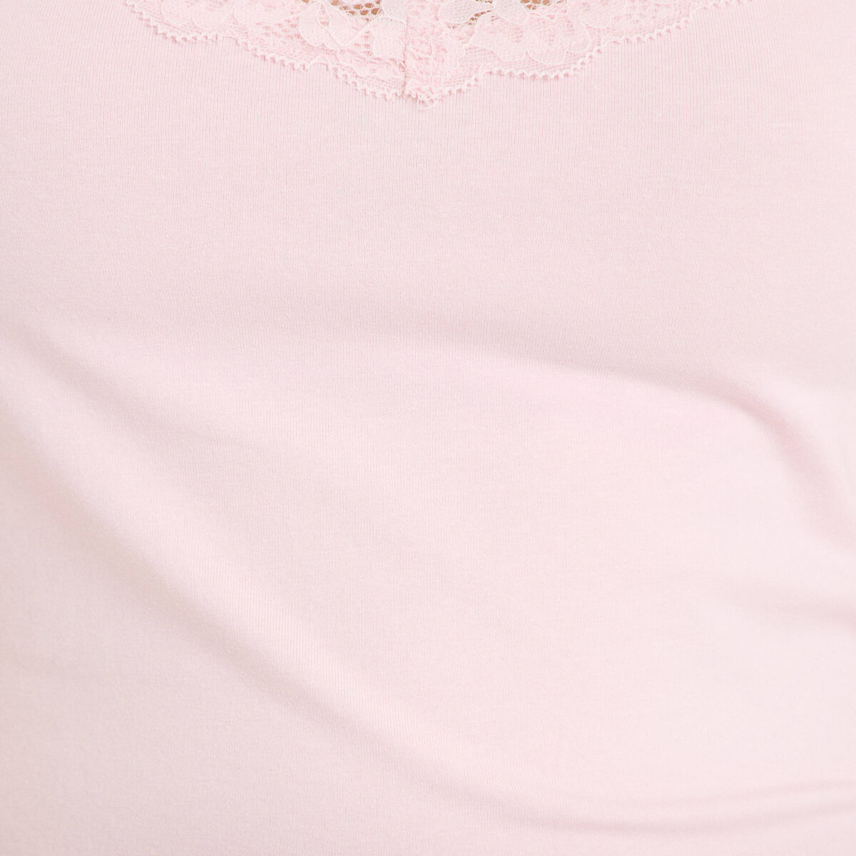 D&eacute;bardeur ajust&eacute; d&eacute;collet&eacute; dentelle rose clair femme
