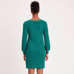 Robe pull droite col rond vert canard femme