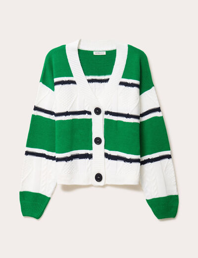 gilet manches longues vert femme