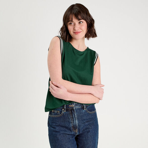 Débardeur sans manches vert foncé femme