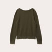 Pull col bateau vert kaki femme