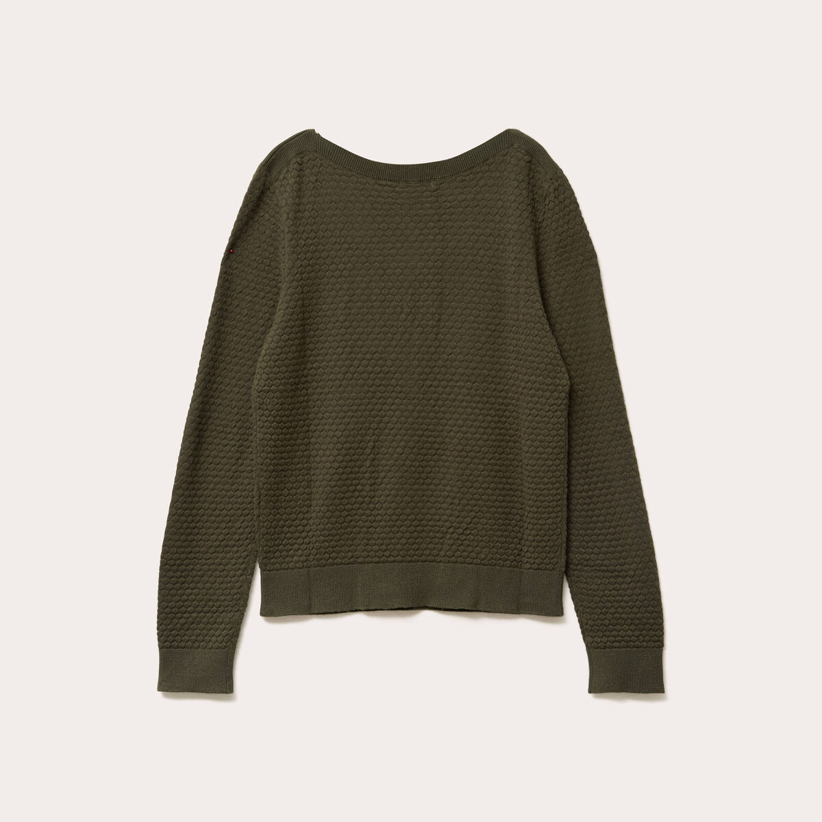 Pull col bateau vert kaki femme