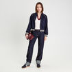 Sweat zippé manches longues bleu marine femme