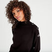 Pull col montant boutons noir femme