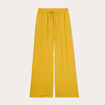 Pantalon large fluide jaune citron femme