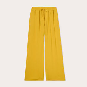 pantalon large fluide jaune citron femme Pantalon large fluide jaune citron femme