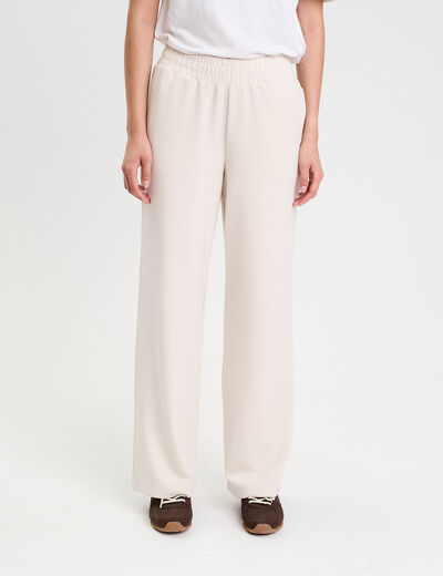 Jegging fluide taille standard ecru femme