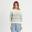 Pull col montant gris clair femme
