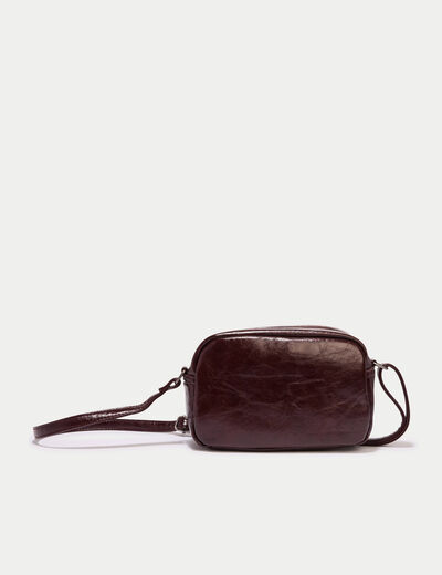 Sac aspect daim bordeaux femme