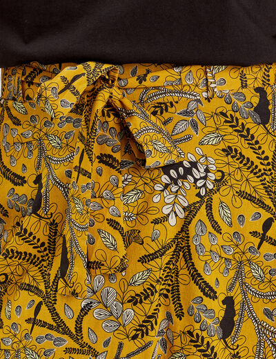 Jupe évasée ceinturée marron femme