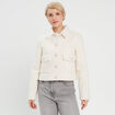 Veste droite boutonnée ecru femme