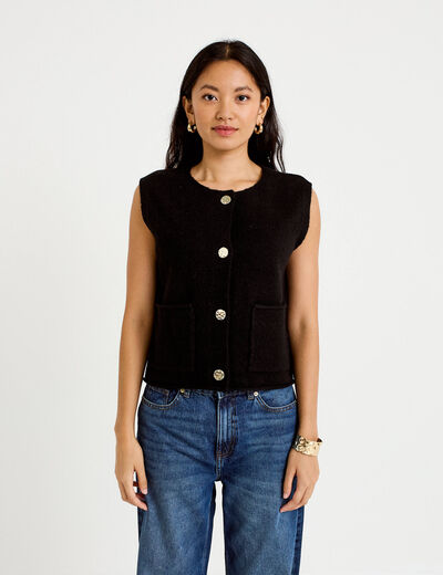 Gilet sans manches noir femme