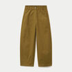 Pantalon chino coupe barrel vert kaki femme