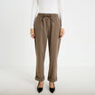 Jogging jegging en maille taupe femme