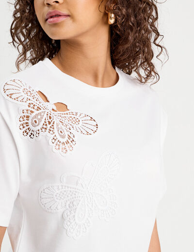 T-shirt manches courtes blanc femme