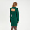 Robe évasée dos ouvert vert foncé femme