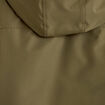 Veste courte bas resserr&eacute; &agrave; capuche vert kaki femme