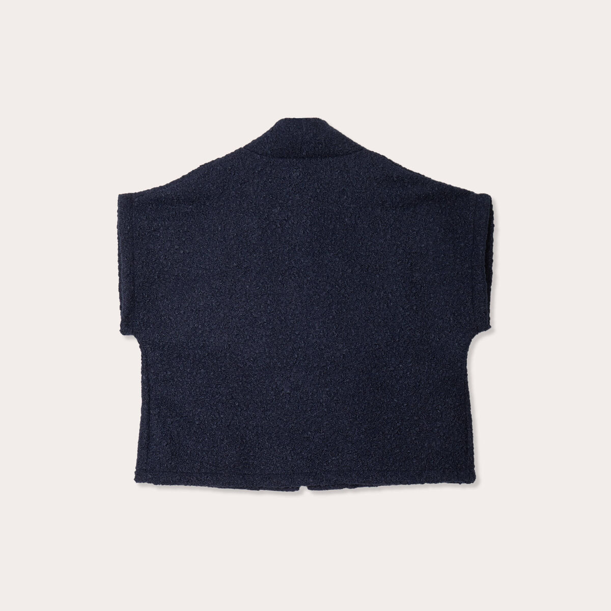 Gilet polaire manches courtes bleu marine femme