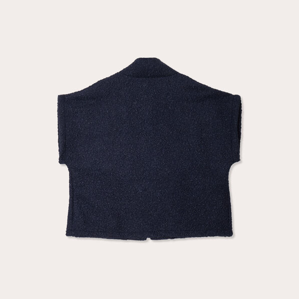 Gilet polaire manches courtes bleu marine femme
