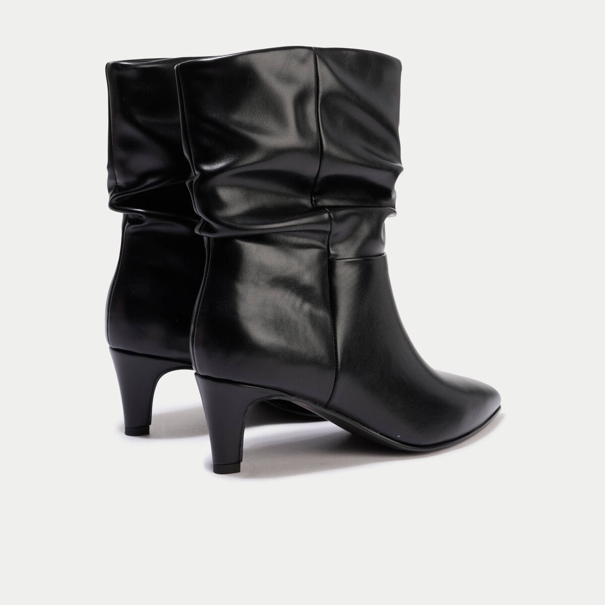 Bottes aspect daim noir femme
