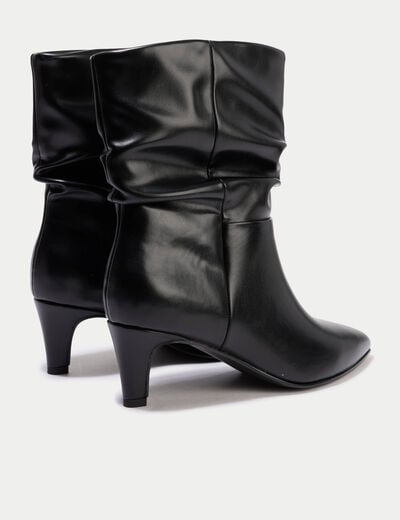Bottes aspect daim noir femme