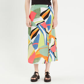 jupe midi evasee fendue vert femme Jupe midi évasée fendue vert femme