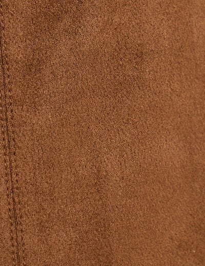 Robe courte droite sans manches marron femme