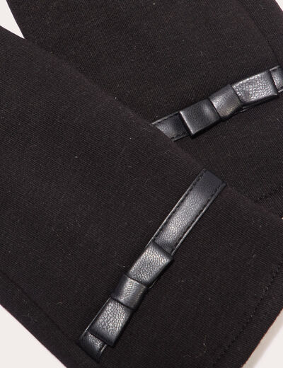 Gants détails noeuds noir femme