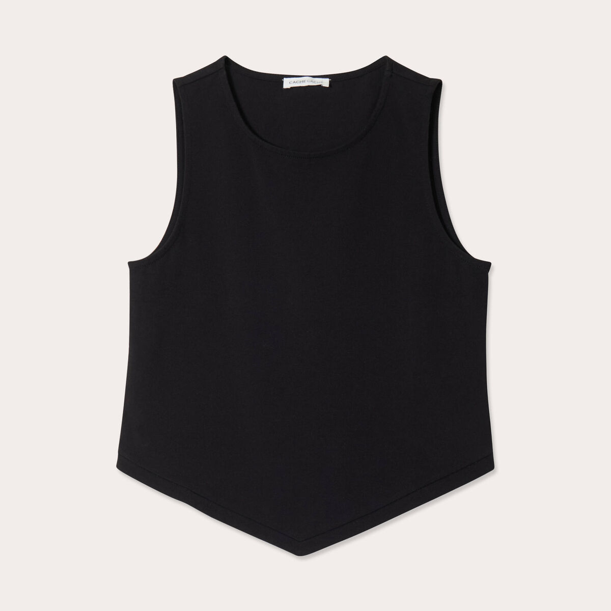 Débardeur cropped noir femme