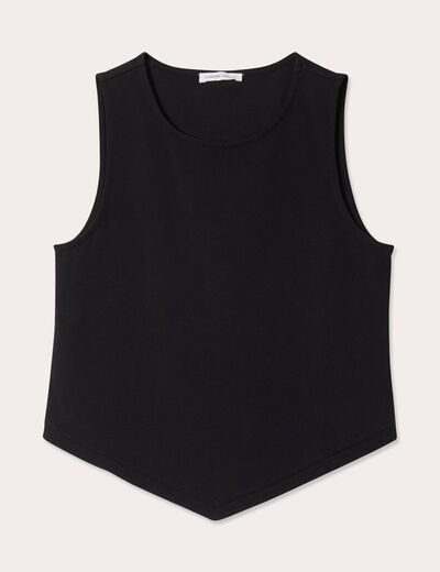 Débardeur cropped noir femme