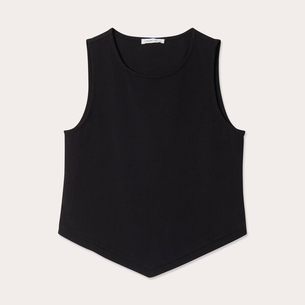 Débardeur cropped noir femme