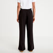 Pantalon large taille haute fluide noir femme