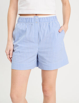 Short ajusté ecru femme