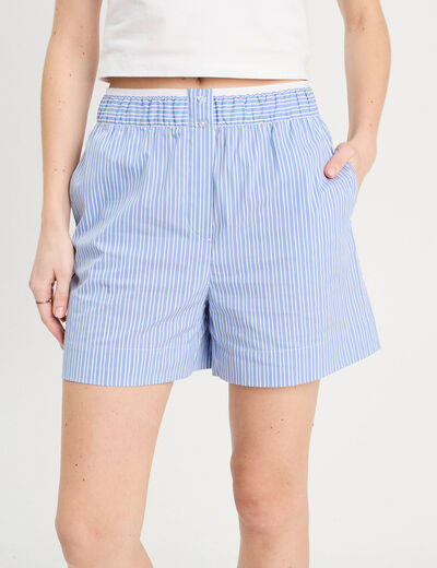 Short ajusté ecru femme