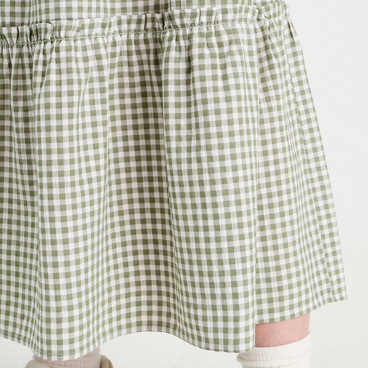 Jupe longue trapèze vert kaki femme