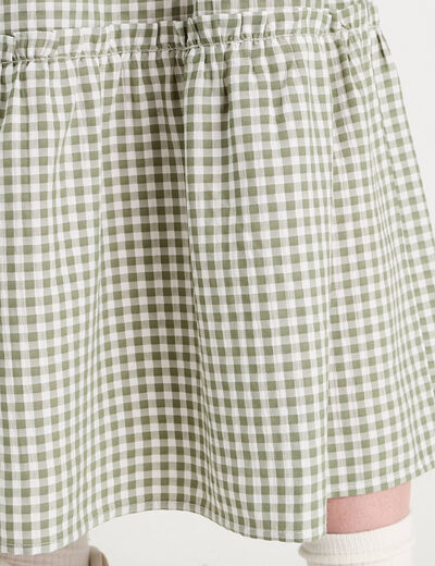 Jupe longue trapèze vert kaki femme