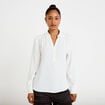 Blouse droite manches longues ecru femme