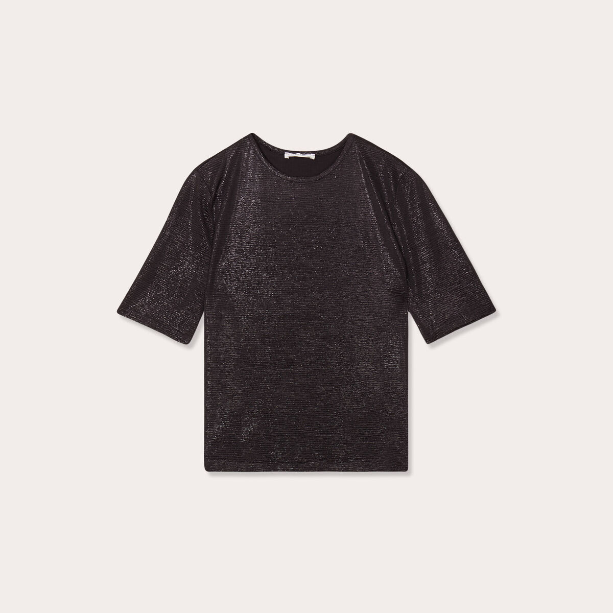 T-shirt paillettes noir femme