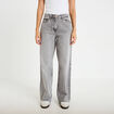 Jeans wide leg taille haute denim gris femme