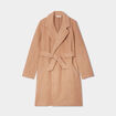 Manteau droit ceinturé camel femme