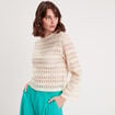 T-shirt crochet manches pagode ecru femme