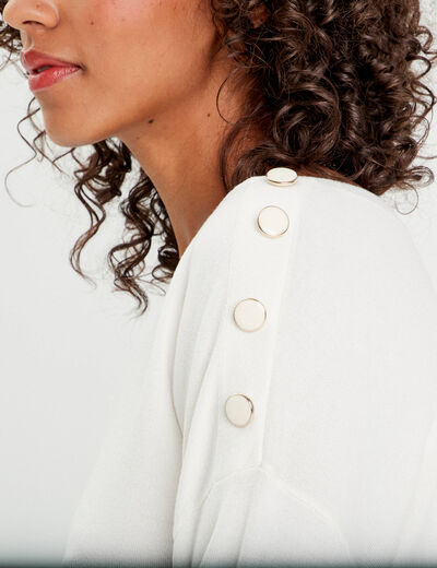 Pull manches longues ecru femme
